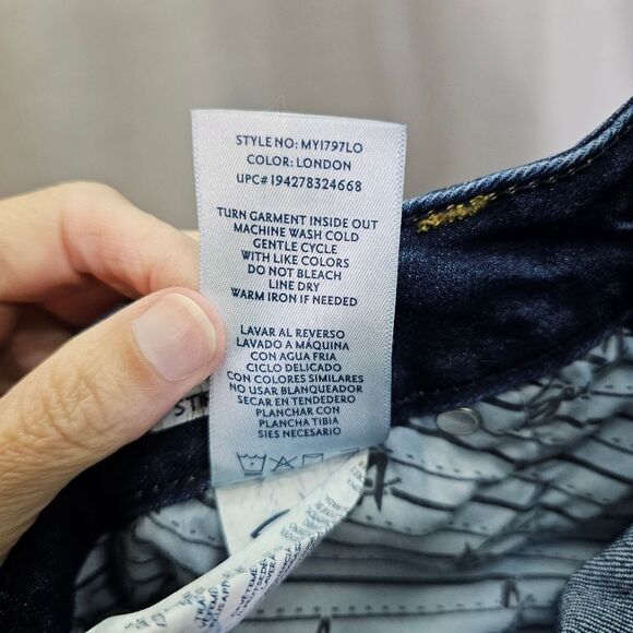 Seven7 High Rise Tower Straight Crop Raw Hem Denim Blue Jeans Size 8 - Picture 8 of 10